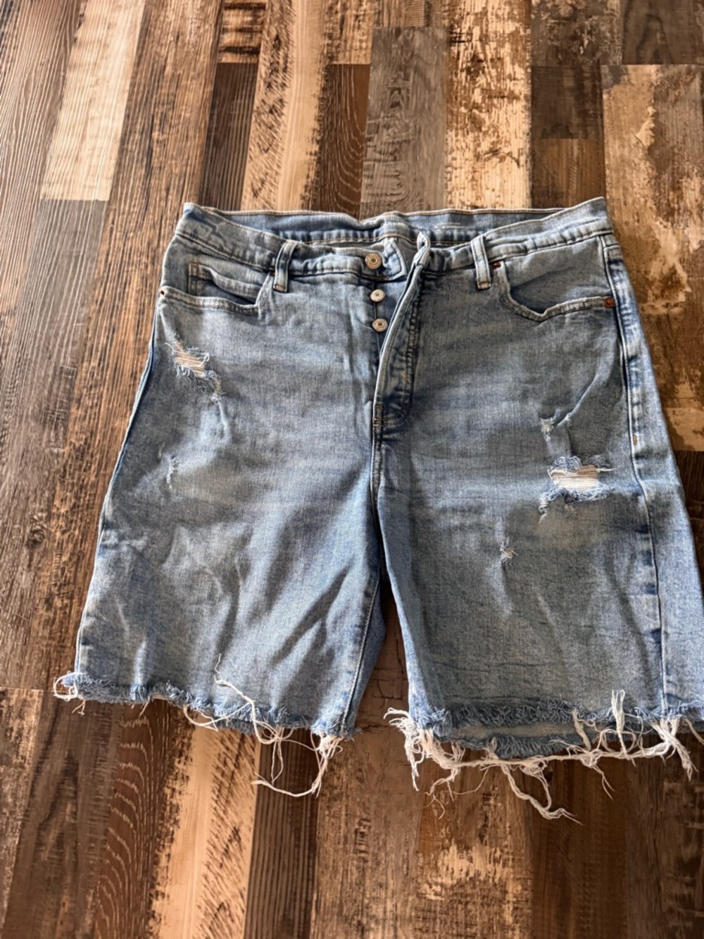 Old Navy Light Blue Distressed Denim Jean Shorts